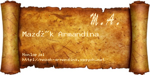 Mazák Armandina névjegykártya